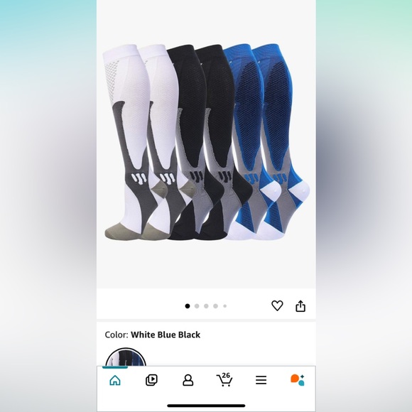 Double Couple 5 Pairs Compression Socks for Men/Women 20-30mmhg Knee High Spt - Picture 3 of 6